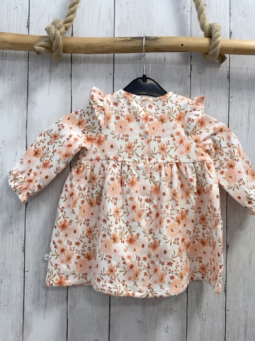 neu Sergent Major  Kleid + Sitrnband  Gr. 74  weiß orange rosa apricot Blumen NP 39 €