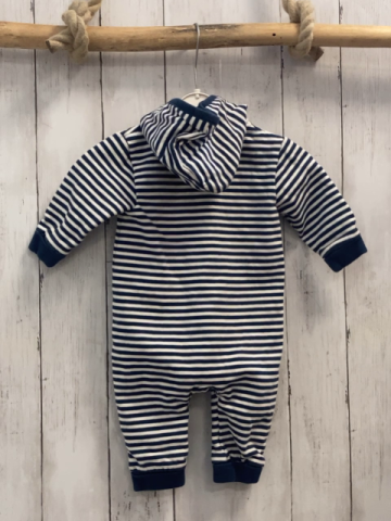 Alana  Overall Gr. 68  weiß blaue Streifen blauer Bund Kapuze 