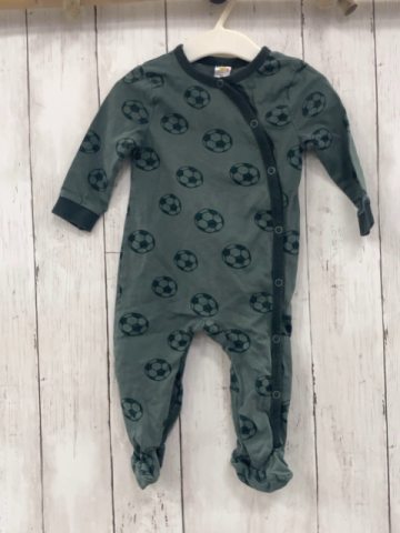  Schlafanzug Gr. 68  grün Fußbälle
