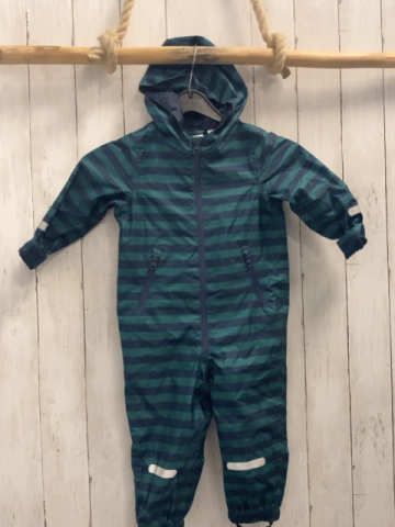  Regenoverall Gr. 86  grün blau Streifen