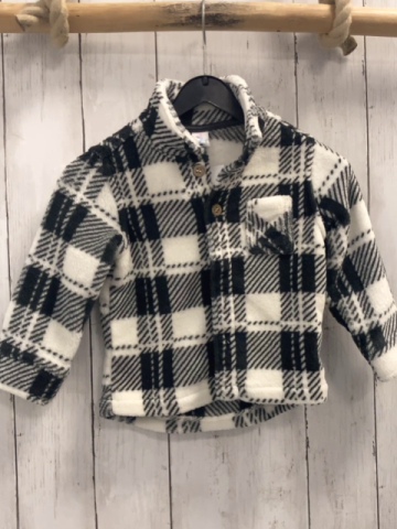  Plüschjacke Gr. 80  weiß graue Karos