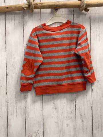 Alaa  Langarmshirt  Gr. 92  orange graue Streifen Bagger 