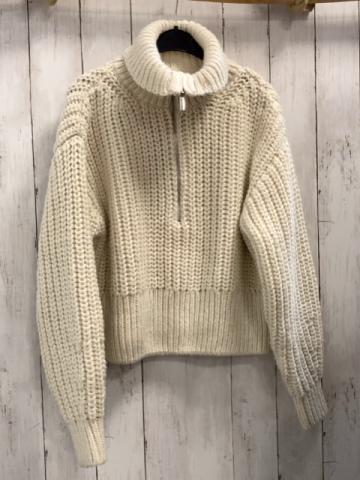 H&M  Pullover Gr. S creme Rippen Reißverschluss 