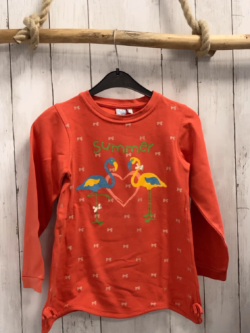 Bob der Bär  Pullover  Gr. 128  orange Flamingos Schleifen