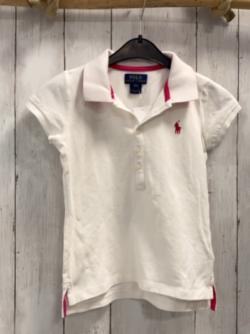 Ralph Lauren  T-Shirt Gr. 134/140  weiß Polokragen pink Label 