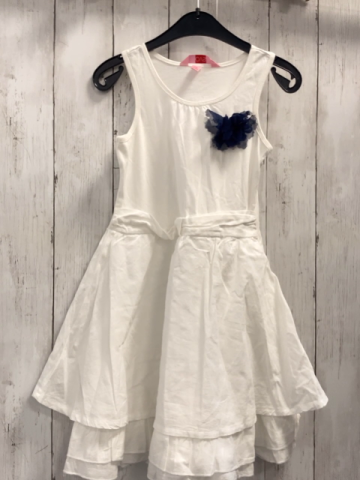 OVS  Kleid  Gr. 122  weiß blaue Rosette 