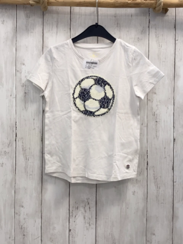 Tom Tailor  T-Shirt  Gr. 128  weiß Pailettenfußball