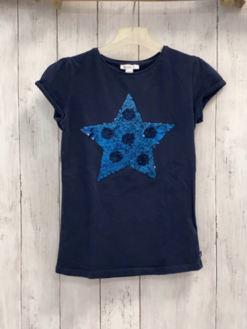 Okaidi T-Shirt  Gr. 140  blau Pailettenstern