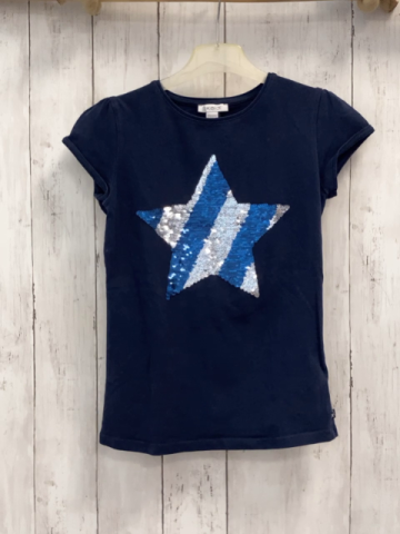 Okaidi T-Shirt  Gr. 140  blau Pailettenstern