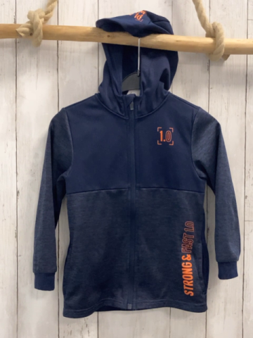   Joggingjacke  Gr. 122  blau Kapuze orange Zahl 