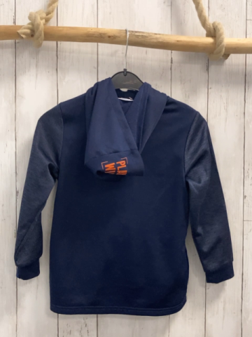   Joggingjacke  Gr. 122  blau Kapuze orange Zahl 