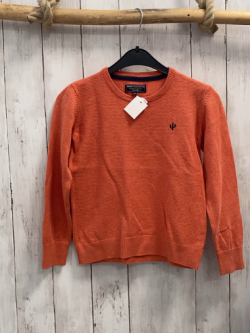   Pullover  Gr. 128  orange Feinstrick Struktur 