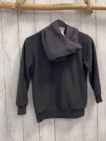   Pullover  Gr. 122  grau Fleece Kapuze Hai Schrift 