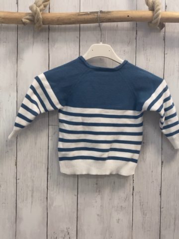 Alana  Pullover  Gr. 80  weiß blaue Streifen Strick 