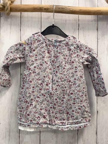 Steiff  Kleid  Gr. 80  hellgrau Blumen weißer Unterrock