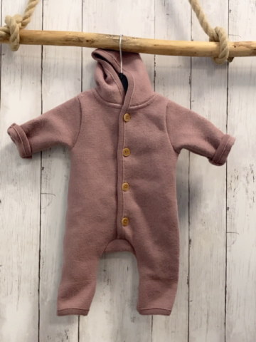 Hess Natur  Walkoverall Gr. 50/56  altrosa Kapuze 100 % Schurwolle 