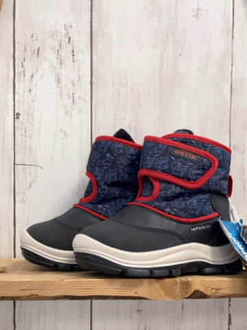 neu Geox  Gummistiefel Gr. 22  dunkelgrau blau hellblaue Waschbären roter Bund gefüttert NP 69,95 € reduziert auf 49,95 € 