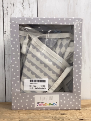 JaBaDaBaDo Stoffgirlande  weiß graue Dreiecke NP 24,95 € 