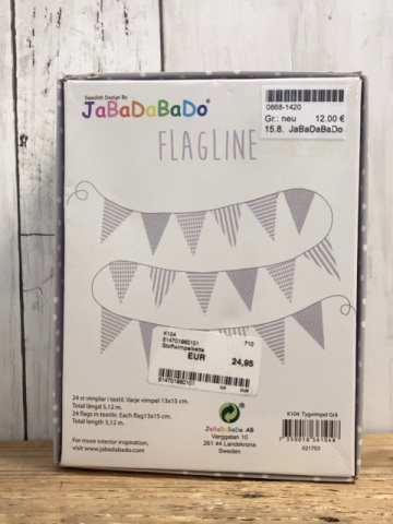 JaBaDaBaDo Stoffgirlande  weiß graue Dreiecke NP 24,95 € 