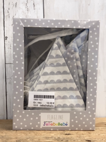 JaBaDaBaDo Stoffgirlande  weiß graue Dreiecke NP 24,95 € 