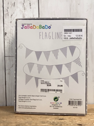 JaBaDaBaDo Stoffgirlande  weiß graue Dreiecke NP 24,95 € 