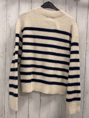 H&M  Pullover  Gr. 164  weiß blaue Streifen Strick Rippen 