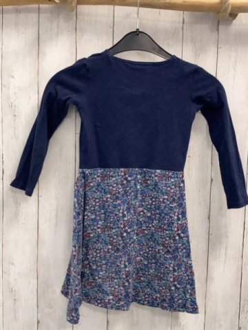 Happy Girls  Kleid  Gr. 116  blaues Oberteil mit apricot Blume Rock mit bunten Blumen 