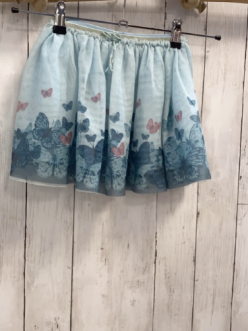 H&M  Rock Gr. 104  hellblau Netzüberrock mit Schmetterlingen goldener Glitzerund 