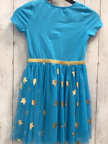   Kleid  Gr. 128   hellblau Arielle goldene glänzende Sterne 