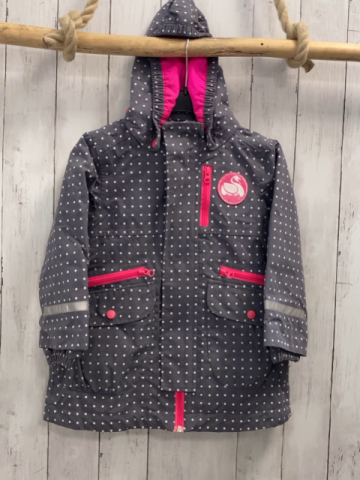 Danefae  Jacke  Gr. 110  grau weiße Punke pink Reißverschlüsse 