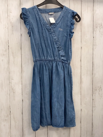 Guess  Kleid  Gr. 158/164  blau Jeans Rüschen an den Ärmeln 