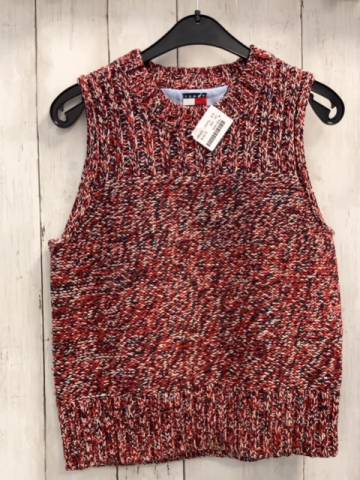 Tommy Hilfiger  Pullunder  Gr. 152  rot grau weiß meliert Stric 