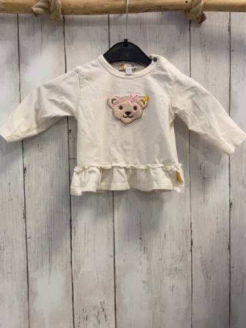 Steiff  Langarmshirt  Gr. 62  creme Rüschensaum Bärenkopf 