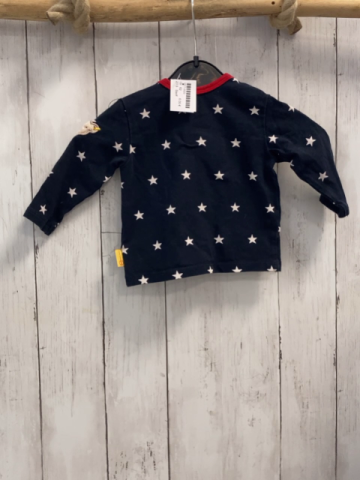 Steiff  Langarmshirt  Gr. 62 dunkelblau weiße Sterne roter Bund 