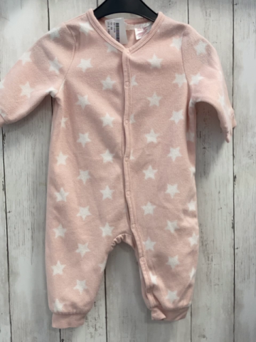 H&M  Schlafanzug  Gr. 68  rosa Fleece weiße Sterne 