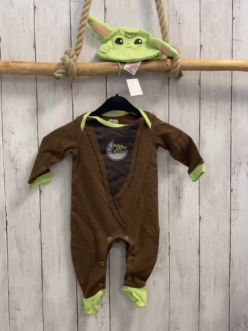 2tlg  Schlafanzug + Mütze  Gr. 68  braun hellgrün Yoda 