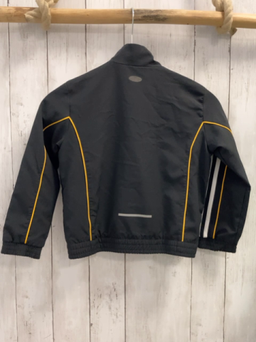 Adidas  Joggingjacke  Gr. 116  dunkelgrau weiß gelbe Streifen 