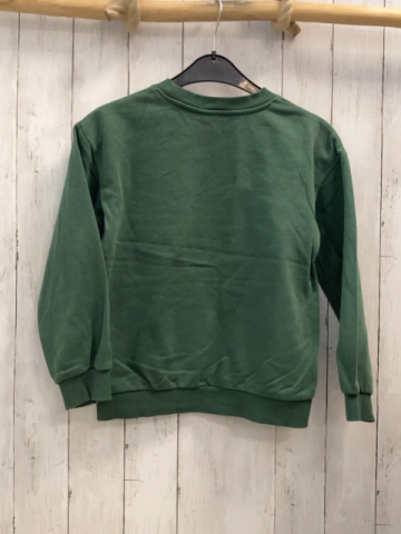   Pullover  Gr. 140  grün + gelb weiße Schrift 