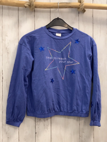 S´ Olver  Langarmshirt  Gr. 152  lila Stern + blaue Pailettensterne Schrift 