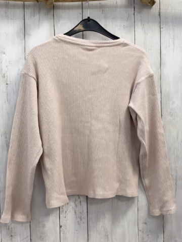 Zara  Pullover  Gr. 164  beige Rippen Perlen 