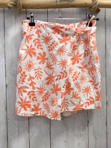 Waikiki  Shortsrock Gr. 158/164  weiß orange Blumen Blätter ua 