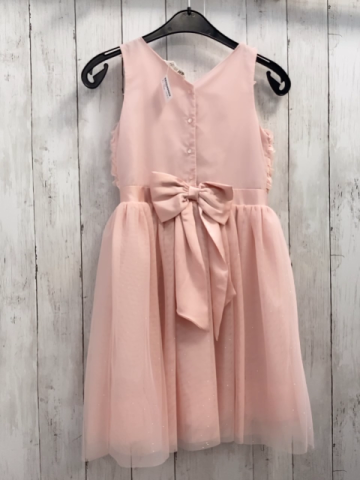 H&M  Kleid  Gr. 140  rosa Oberteil mit Rosetten Tüllüberrock mit Glitzerpunkten 