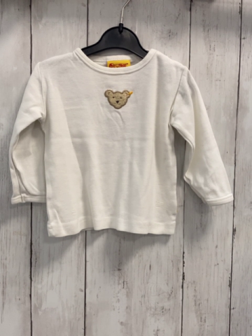 Steiff  Langarmshirt  Gr. 74  weiß Plüschbärenkopf 