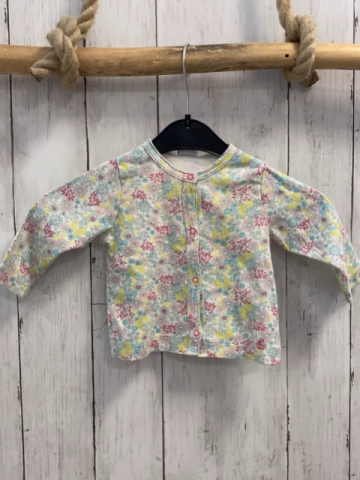 Petit Bateau  Sweatjacke  Gr. 68  weiß Blumen 