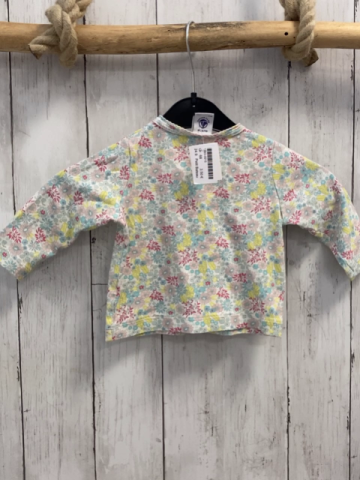 Petit Bateau  Sweatjacke  Gr. 68  weiß Blumen 