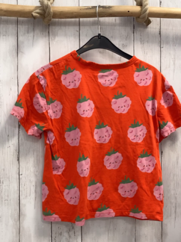 H&M  T-Shirt  Gr. 134  hellrot rosa Erdbeeren mit Gesicht 