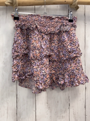 Name it  Rock Gr. 122  schwarz lack lavendel Druck Rüschen Gummizugbund 