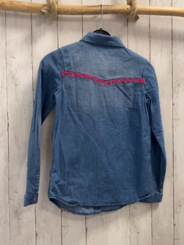 Desigual  Bluse Gr. 146/152  blau jeans Pailettenherzen silber Druck 
