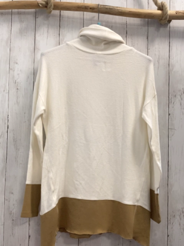 esprit Pullover Gr. XS weiß braun Rollkragen