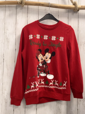  Pullover Gr. S rot Weihnachtsmotive Minnie & Mickey
